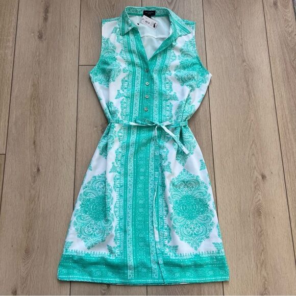 NWT The Limited Ashton Teal & White Dress Size Small Mint - Picture 7 of 12